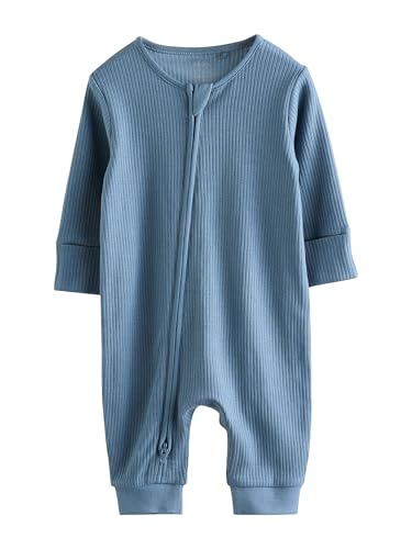 NEXT Baby Jungen Fußlose Babyschlafanzüge mit Zweiwege-RV, 3er-Pack Blau 68-74