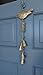 Rustic Bird Wind Chime with Gold Bells and Glass Beads – Handmade Hanging Door or Garden Accent with Jute Cord