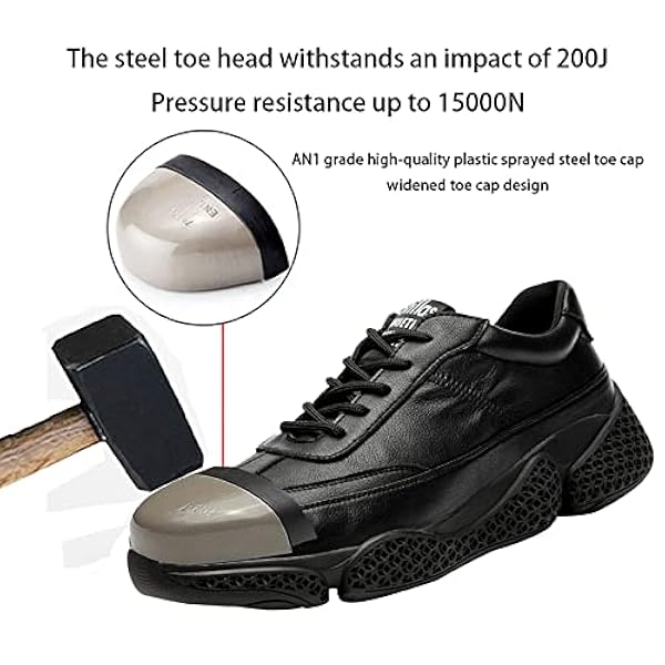 Lichtgewicht Werkschoenen Met Stalen Neus,Voor Wandelen, Outdoor-Gebruik, Op De Bouwplaats, Op Het Werk, Ook Als Wandelschoenen Voor Buiten,▁