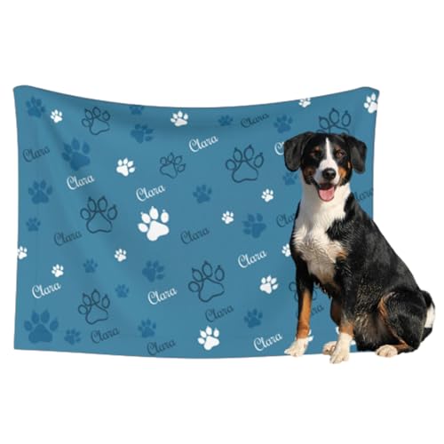 Naispanda Personalisierte Hundedecke Personalisierte Haustierdecke mit Namen, Personalisierte Geschenke für Welpen Hunde und Katzen individuelle Decke Geschenke für Haustierliebhaber
