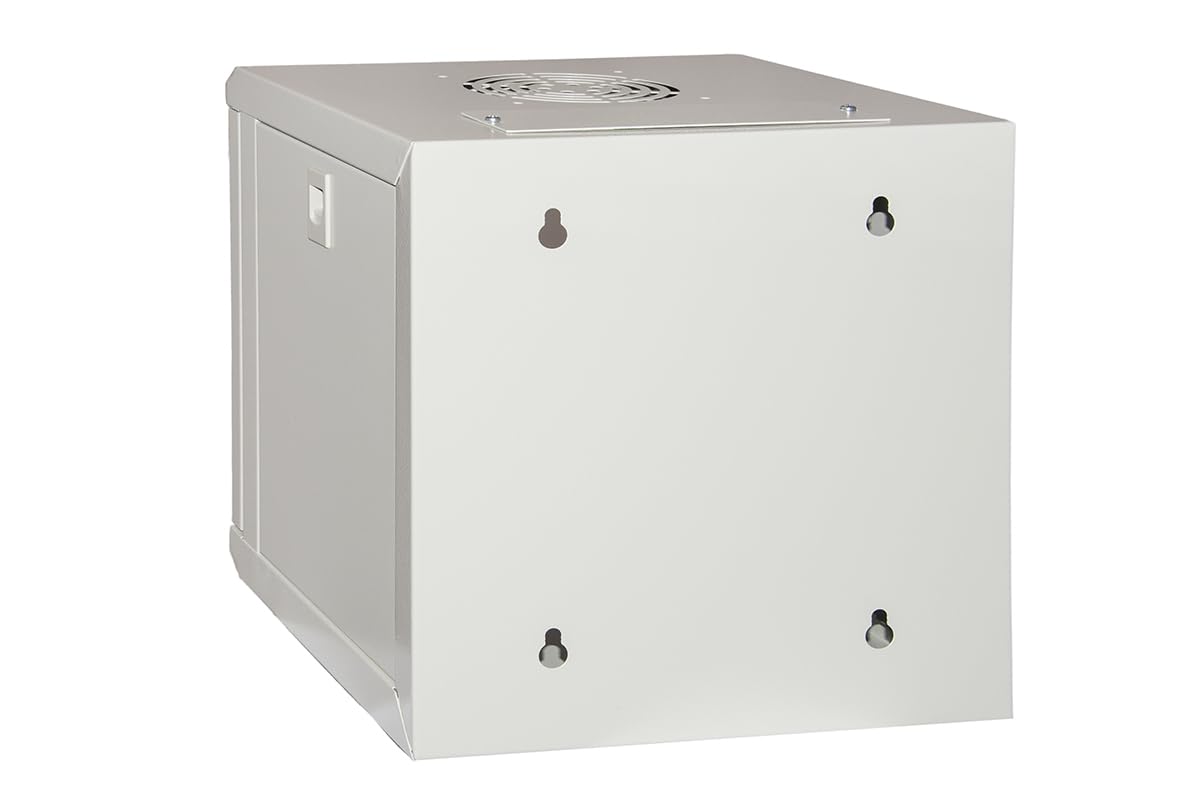 armadio rack CO106U 10" 6U in acciaio, porta in vetro, serratura, fianchi apribili ed accesso per il passaggio dei cavi in alto ed in basso dimensioni compatte 31,2x30x35cm colore grigio 7035