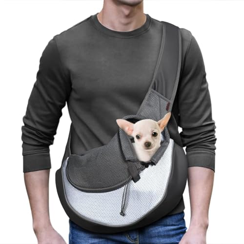YUDODO Pet Dog Sling Carrier Breathable Mesh Travel Safe Sling Bag Carrier for Dogs Cats