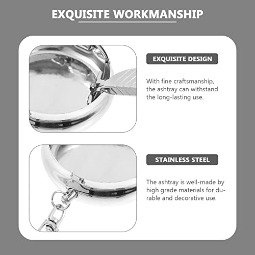Garneck 3Pcs Cinzeiro Chaveiro Cinzeiro Portátil Cinzeiro Do Bolso de Recipientes de Aço Inoxidável