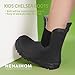 Hehainom Toddler Kids Rain Boots for Girls Boys Waterproof Rainboots Easy-on Light Weight Chelsea Rain Shoes(Black 12 M US Little Kid)