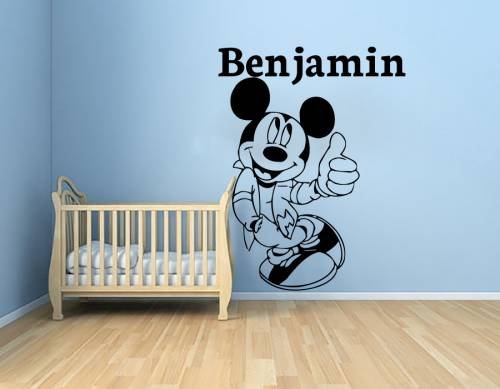 mickey mouse name wall decal