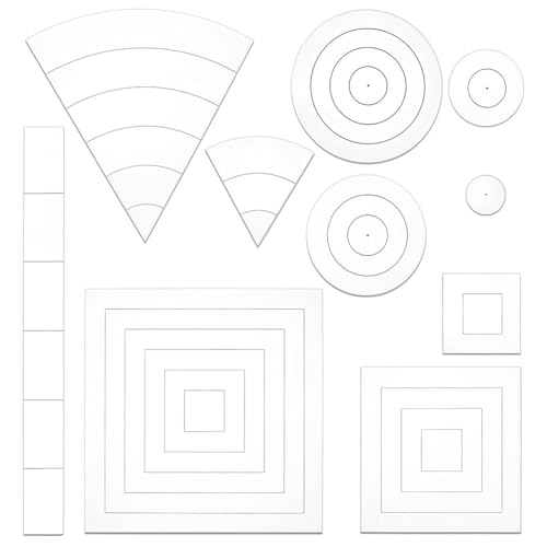BENECREAT 10 plantillas mágicas AoE acrílico AOE plantilla de daño 1 regla 4 círculos 3 cuadrados 2 sectores para regalos mesa RPG Gaming