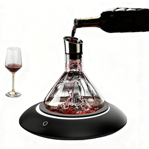 XCSCUK Electric Wine Decanter, Rotary Acceleration Decanter, Home Dispenser Jug Utensils, Maximum Capacity 750ml, for Bar and Restaurant (Black)