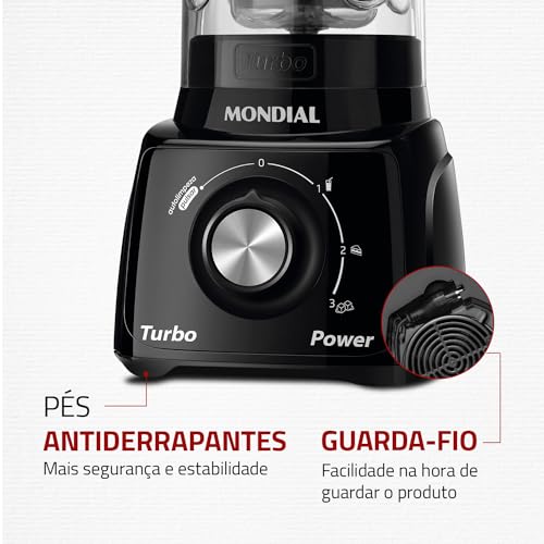 Liquidificador Turbo Power, Mondial, Preto, 550W, 110V - L-99 FB