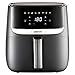MEDION Heißluftfritteuse, ca. 1700 Watt, Digitales Bedienfeld, Nutzinhalt gesamt 5,7 Liter, Ölfreies Frittieren, 30 Min Timer, Überhitzungsschutz, MD10532 schwarz