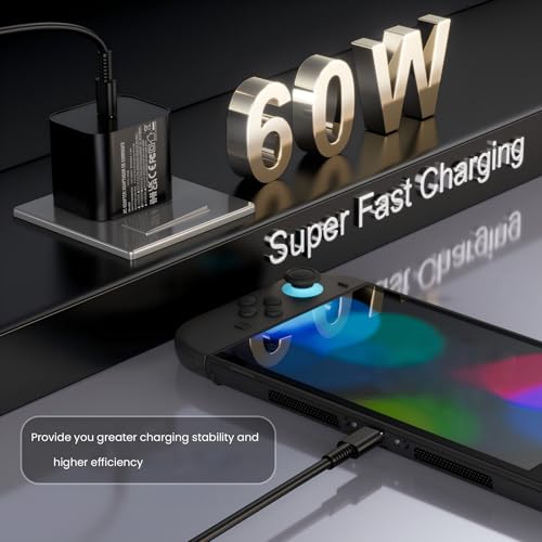 image for MIUOLV Switch 2 Charger - 60W Charger Compatible with Nintendo Switch 
