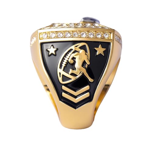 Image of 12 pcs Pack FFT02 6 Styles Football Championship Trophy Ring Champion and Finalist Awards Finger Size 9