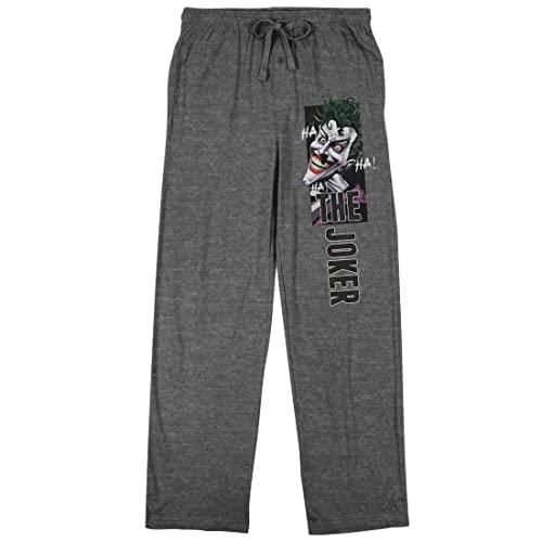 Bioworld Batman Joker Laughing Face Men's Graphite Heather Sleep Pajama Pants