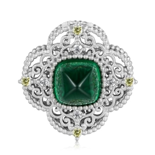 Collier de bijoux argent 925 avec pendentif sugar tower stone vert - 3