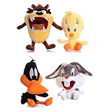 Contiene 4 muñecos de peluche, Big Mouth, Bugs Bunny, Duffy Duffy de patas largas y Yellow Tweety.