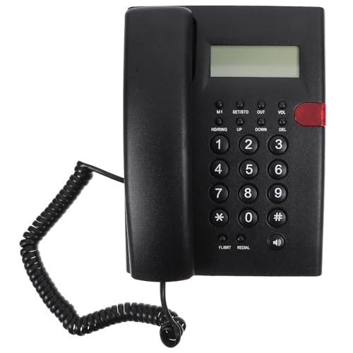 JECOMPRIS Teléfono Fijo Cable para Escritorio y Pared, Botones Grandes, Línea Fija, Adecuado para Personas Mayores y Uso Doméstico, Material Resistente, Fácil de Usar, Teléfono de Casa