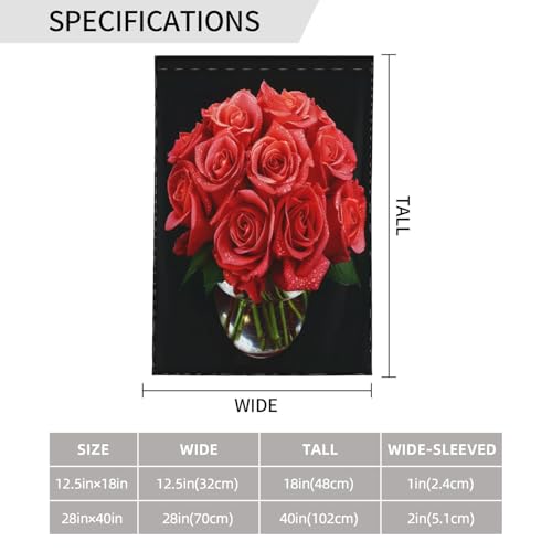 Drapeau de jardin imprimé rose rouge grand format polyester double face - 4