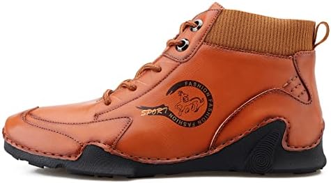 Honeystore Men's Motorcycle Booties Casual Chukka Boots Lace-up British Shoes Brown 12 D(M) US Men | Image 1