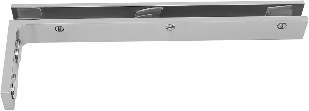 Frameless Glass Clamp L Shape Stabilizer Mounting Bracket,Glass Door L-Shape Stabilizing Bracket, Glass Support Bracket Stabilizer, Stabilizer Mounting Bracket (Silver,Left Side)