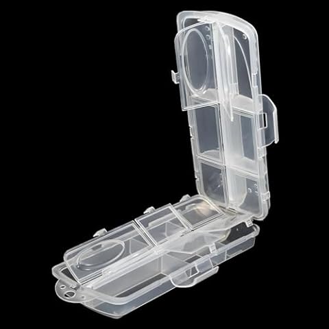 Conskyee Fishing Tackle Box, Small Tackle Utility Boxes Fishing Lure Bait Hooks Storage Organizer, Plastic Tackle Tray Box Container Case for Swivels Jigs Sinkers, 12 Compartments Cover