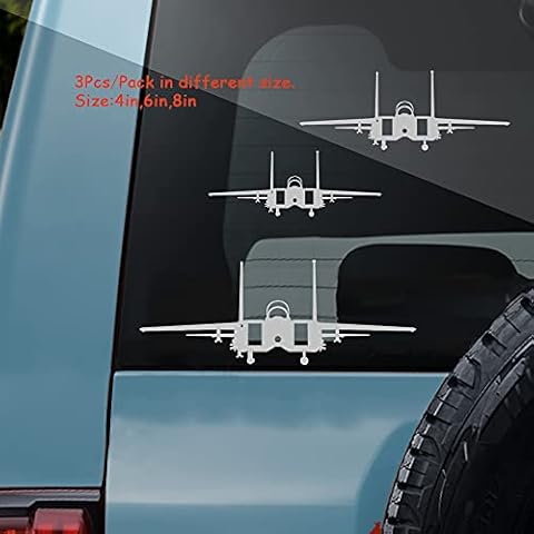 ViStream 3Pcs/Pack F-15E Strike Eagle Front Decal Sticker USAF Air Force Military Aircraft Veteran Art Van Laptop JDM Bumper Decal (Gray) Cover