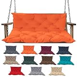 MiokyStaner Porch Swing Cushions with Backrest, 2-3 Seater Waterproof Bench Pad Cushions, Thicken 4"
