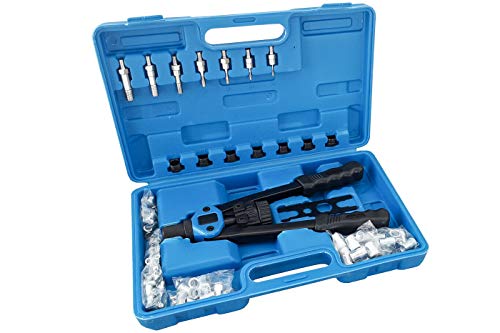 Kit rivettatrice - Impugnatura ergonomica - Uso lamiera, plastica, fibra di vetro