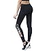 Produktbild Sport Leggings Damen,Dasongff Damen Yogahosen Skinny Leggings High Waist Elastic Yoga Strumpfhose Fitness Sports Capri Pants Jogginghose Laufhose (L, Schwarz)