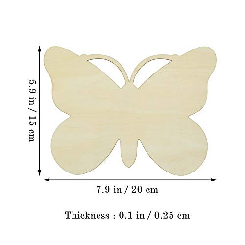 Blank Butterfly Wood Slices, Unfinished Wood Cutout,Diy Craft Ornaments Craft 6Pcs #TOP1