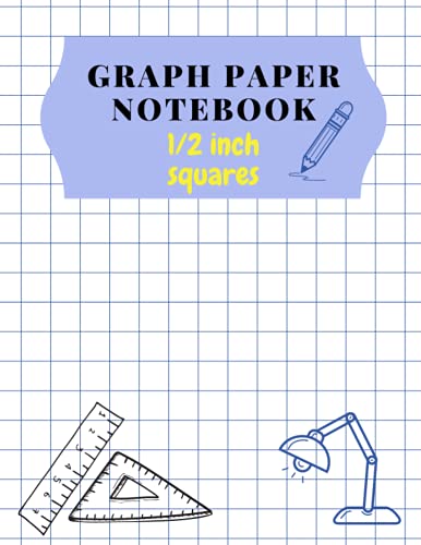 school smart double sided Graph paper notebook : 1/2 inch squares (100 pages) lined graph paper composition notebook [large 8.5 x 11] 2 squares per inch