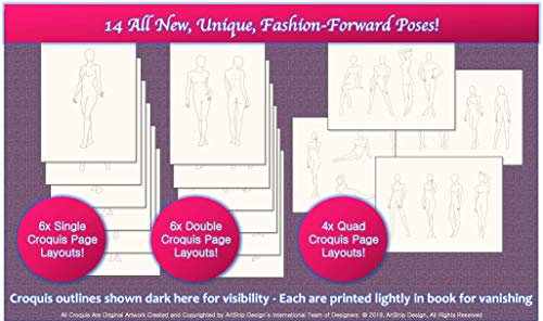 Artship Design Artship Design Fashion Sketchbook 400 Figure Templates thumb #3