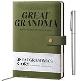 YDCUV Great Grandma I Want to Know Your Life Story Leather Journal (Hardcover) - Birthday Gifts for Great Grandma - Guided Journal to Share Her Life Story - Ideal Gifts for Mothers Day from Grandkids