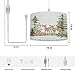 EFTOWEL Plug in Pendant Light Watercolor Forest Animals Natural Baby Green Trees Pine fir Hanging Lamp with Plug in Cord 16.4 ft Dimmable Switch Fabric Shade Hanging Light for Bedroom Nursery Decor