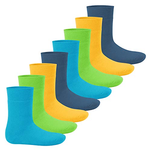 Footstar Calcetines de invierno para niños (8 pares), cálidos calcetines de rizo completo con efecto térmico. Colores de moda. 35-38 Cover