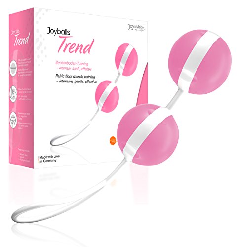 JOYDIVISION Joyballs Trend-DUO, Originale Liebeskugeln in rosé/weiß, Beckenbodentrainings-Kugeln aus Silikomed