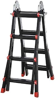 HOMCOM 4M Aluminium Duo Ladder Telescopic Herringbone Changeable Multi-Purpose w/ Non-Slip Steps Climbing DIY Platform Portable Workshop House Garden