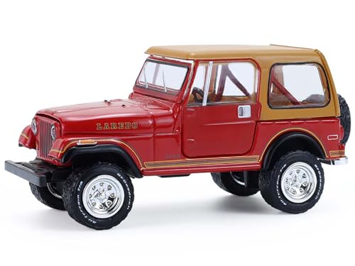 1980 CJ 7 Laredo Red with Tan Top All Terrain Series 17 1/64 Diecast Model Car by Greenlight 35310E