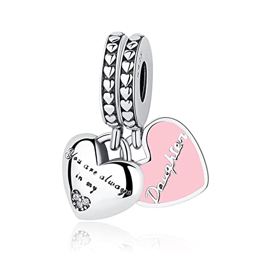 Pendentif coeur fille mère pour cadeau de bijoux DIY