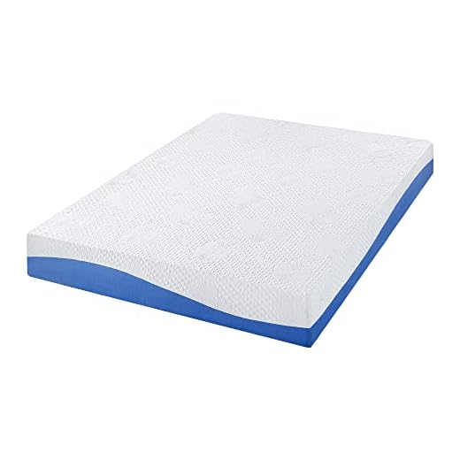 PrimaSleep Wave Gel Infused Memory Foam Mattress, 10'' H, Twin, Blue