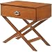 MAKLAINE Contemporary Engineered Wood 1 Drawer Nightstand in Oak
