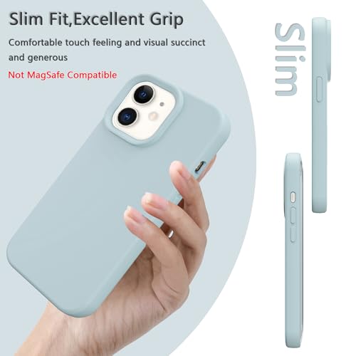 Image of iPhone 12 /12 pro Case Silicone,Soft Microfiber Lining(Cloud Blue)