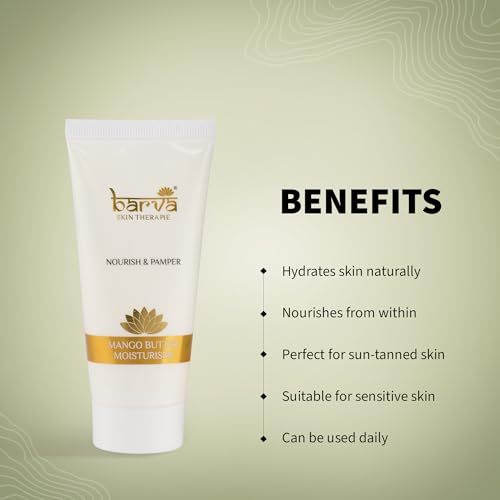 Image of Barva Mango Butter Moisturizer 50ml | Face Cream for Normal & Dry Skin | Paraben, Silicone & Mineral Oil Free | Nourishing & Hydrating Daily Care