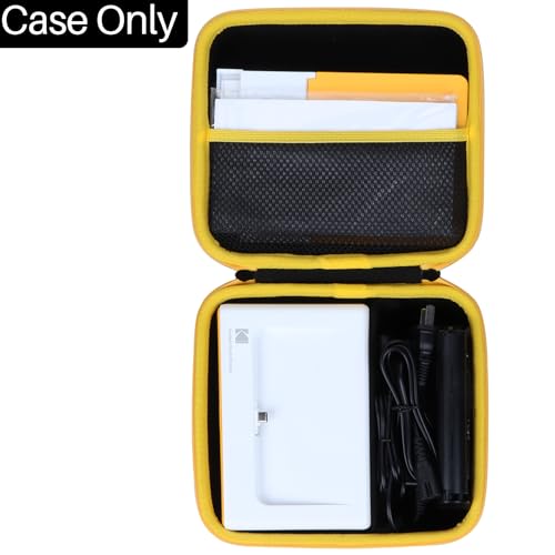 Lebakort Hart Reise Schutz Hülle Etui Tasche für Kodak Dock Plus 4PASS Fotodrucker/Kodak Dock Premium 4x6 Tragbarer Sofortbilddrucker (Schwarz+Gelb)