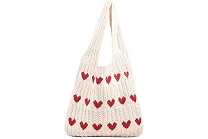 Women's Crochet Heart Bag: Boho Cutout Purses for Romantic Summer Outfits