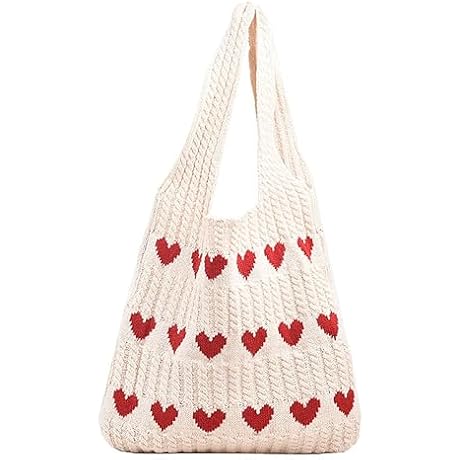 Women's Crochet Heart Bag: Boho Cutout Purses for Romantic Summer Outfits