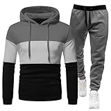 jogging tommy hilfiger blanc Design : design épuré Generisch Survêtement à manches longues pour homme - Confortable - Sweat et pantalon de sport - Jogging - Vêtement de sport - Automne - Hiver - Sport - Jogging, T gris foncé, XL