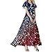 USA Dress Festival Independence Day O Neck Graphic Fashion Maternity Lounge Casual 4th of July Outfit Vestidos De Verano para Mujer 2025 Deep Red