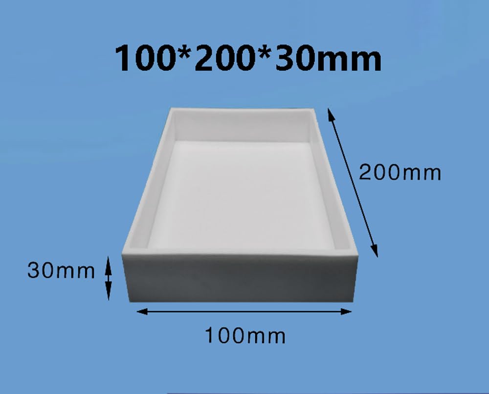 Bandeja de tamiz de PTFE (1 unidad) - Bandeja de laboratorio de politetrafluoroetileno resistente a ácidos y álcalis(200x100x30mm)