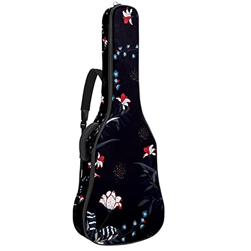 Sac à dos guitare basse et électrique pour musicien nomade au motif feuilles et ananas colorés