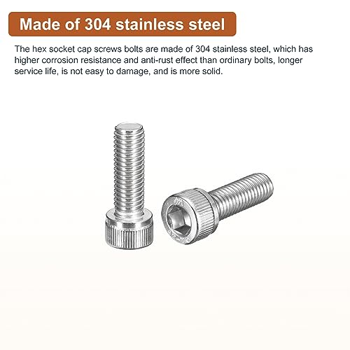 DTGN M10x30mm Socket Head Cap Screws Bolts, 10Pcs 304 Stainless Steel 18-8, Metric Machine Hex Socket Screw, Hex Drive - Image 3