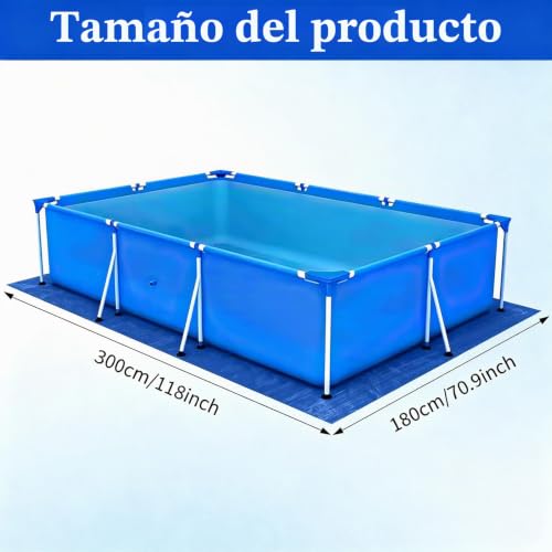 Miniatura 2 de Alfombra Para Piscina Azul, Tapetes Rectangulares Para Piscinas, Paño De Piso Plegable Para Piscina, Protector De Suelo Piscinai Adecuado Para Piscinas, Hinchables Y Piscinass, 300 X 200 Cm